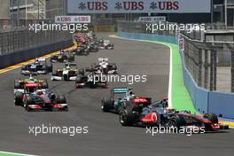 26.06.2011 Valencia, Spain,  Start of the race, Lewis Hamilton (GBR), McLaren Mercedes  - Formula 1 World Championship, Rd 08, European Grand Prix, Sunday Race