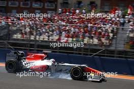 26.06.2011 Valencia, Spain,  Narain Karthikeyan (IND), Hispania Racing Team, HRT  - Formula 1 World Championship, Rd 08, European Grand Prix, Sunday Race