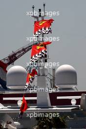 26.06.2011 Valencia, Spain,  Flags on boats - Formula 1 World Championship, Rd 08, European Grand Prix, Sunday Race