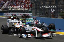 26.06.2011 Valencia, Spain,  Sergio Perez (MEX), Sauber F1 Team and Michael Schumacher (GER), Mercedes GP  - Formula 1 World Championship, Rd 08, European Grand Prix, Sunday Race
