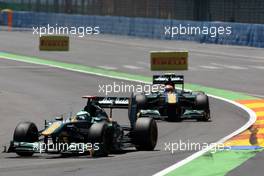 26.06.2011 Valencia, Spain,  Heikki Kovalainen (FIN), Team Lotus , Jarno Trulli (ITA), Team Lotus - Formula 1 World Championship, Rd 08, European Grand Prix, Sunday Race