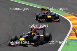 26.06.2011 Valencia, Spain,  Sebastian Vettel (GER), Red Bull Racing, Mark Webber (AUS), Red Bull Racing - Formula 1 World Championship, Rd 08, European Grand Prix, Sunday Race
