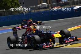 26.06.2011 Valencia, Spain,  Sebastian Vettel (GER), Red Bull Racing leads Mark Webber (AUS), Red Bull Racing - Formula 1 World Championship, Rd 08, European Grand Prix, Sunday Race