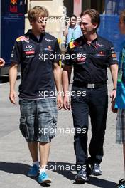 26.06.2011 Valencia, Spain,  Sebastian Vettel (GER), Red Bull Racing, Christian Horner (GBR), Red Bull Racing, Sporting Director - Formula 1 World Championship, Rd 08, European Grand Prix, Sunday