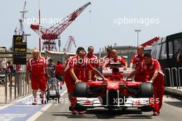 23.06.2011 Valencia, Spain,  Scuderia Ferrari, F150 goes to scrutinnering - Formula 1 World Championship, Rd 08, European Grand Prix, Thursday