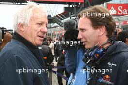 10.07.2011 Silverstone, UK, England,  Charlie Whiting (GBR), FIA Safty delegate, Race director & offical starter with Christian Horner (GBR), Red Bull Racing, Sporting Director - Formula 1 World Championship, Rd 09, British Grand Prix, Sunday Pre-Race Grid