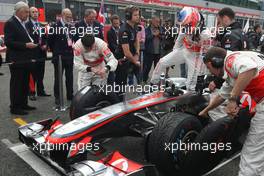 10.07.2011 Silverstone, UK, England,  Jenson Button (GBR), McLaren Mercedes  - Formula 1 World Championship, Rd 09, British Grand Prix, Sunday Pre-Race Grid