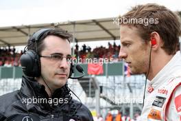 10.07.2011 Silverstone, UK, England,  Jenson Button (GBR), McLaren Mercedes - Formula 1 World Championship, Rd 09, British Grand Prix, Sunday Pre-Race Grid