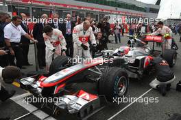 10.07.2011 Silverstone, UK, England,  Jenson Button (GBR), McLaren Mercedes  - Formula 1 World Championship, Rd 09, British Grand Prix, Sunday Pre-Race Grid