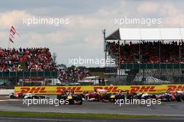 10.07.2011 Silverstone, UK, England,  Start of the race, Sebastian Vettel (GER), Red Bull Racing  - Formula 1 World Championship, Rd 09, British Grand Prix, Sunday Podium