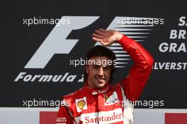 10.07.2011 Silverstone, UK, England,  Fernando Alonso (ESP), Scuderia Ferrari wins the race - Formula 1 World Championship, Rd 09, British Grand Prix, Sunday Podium