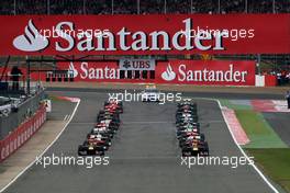 10.07.2011 Silverstone, UK, England,  Start of the race, Mark Webber (AUS), Red Bull Racing  - Formula 1 World Championship, Rd 09, British Grand Prix, Sunday Race