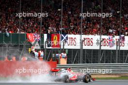 10.07.2011 Silverstone, UK, England,  Felipe Massa (BRA), Scuderia Ferrari, Jenson Button (GBR), McLaren Mercedes - Formula 1 World Championship, Rd 09, British Grand Prix, Sunday Race