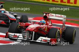 10.07.2011 Silverstone, UK, England,  Fernando Alonso (ESP), Scuderia Ferrari leads Lewis Hamilton (GBR), McLaren Mercedes - Formula 1 World Championship, Rd 09, British Grand Prix, Sunday Race