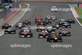10.07.2011 Silverstone, UK, England,  Start, Sebastian Vettel (GER), Red Bull Racing  - Formula 1 World Championship, Rd 09, British Grand Prix, Sunday Race