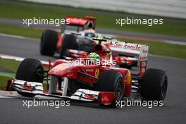 10.07.2011 Silverstone, UK, England,  Felipe Massa (BRA), Scuderia Ferrari leads Lewis Hamilton (GBR), McLaren Mercedes - Formula 1 World Championship, Rd 09, British Grand Prix, Sunday Race