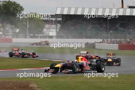 10.07.2011 Silverstone, UK, England,  Sebastian Vettel (GER), Red Bull Racing leads Mark Webber (AUS), Red Bull Racing - Formula 1 World Championship, Rd 09, British Grand Prix, Sunday Race