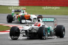 10.07.2011 Silverstone, UK, England,  Michael Schumacher (GER), Mercedes GP Petronas F1 Team crashes - Formula 1 World Championship, Rd 09, British Grand Prix, Sunday Race