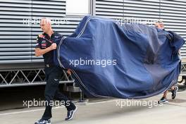 09.07.2011 Silverstone, UK, England,  New parts arrive for Red Bull Racing - Formula 1 World Championship, Rd 09, British Grand Prix, Saturday