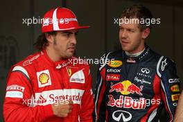 09.07.2011 Silverstone, UK, England,  Fernando Alonso (ESP), Scuderia Ferrari, Sebastian Vettel (GER), Red Bull Racing - Formula 1 World Championship, Rd 09, British Grand Prix, Saturday Qualifying