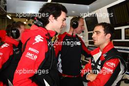 09.07.2011 Silverstone, UK, England,  Marc Hynes with Jérôme d'Ambrosio (BEL), Marussia Virgin Racing - Formula 1 World Championship, Rd 09, British Grand Prix, Saturday Practice