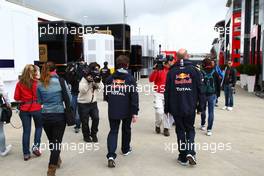 09.07.2011 Silverstone, UK, England,  Adrian Newey (GBR), Red Bull Racing, Technical Operations Director with Christian Horner (GBR), Red Bull Racing, Sporting Director - Formula 1 World Championship, Rd 09, British Grand Prix, Saturday Practice