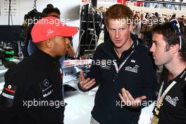 10.07.2011 Silverstone, UK, England,  Lewis Hamilton (GBR), McLaren Mercedes with Prince Harry - Formula 1 World Championship, Rd 09, British Grand Prix, Sunday