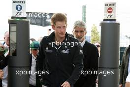 10.07.2011 Silverstone, UK, England,  Prince Harry with Damon Hill - Formula 1 World Championship, Rd 09, British Grand Prix, Sunday