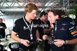 10.07.2011 Silverstone, UK, England,  Prince Harry with Christian Horner (GBR), Red Bull Racing, Sporting Director - Formula 1 World Championship, Rd 09, British Grand Prix, Sunday