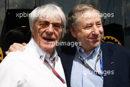 10.07.2011 Silverstone, UK, England,  Bernie Ecclestone (GBR), Jean Todt (FRA), FIA president - Formula 1 World Championship, Rd 09, British Grand Prix, Sunday
