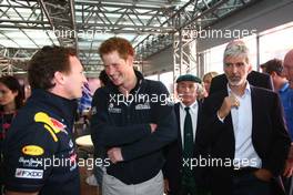 10.07.2011 Silverstone, UK, England,  Christian Horner (GBR), Red Bull Racing, Sporting Director with Prince Harry, Sir Jackie Stewart and Damon Hill - Formula 1 World Championship, Rd 09, British Grand Prix, Sunday