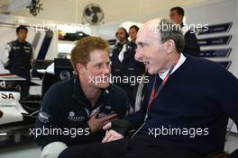10.07.2011 Silverstone, UK, England,  Prince Harry with Sir Frank Williams (GBR), AT&T Williams, Team Chief, Managing Director, Team Principal - Formula 1 World Championship, Rd 09, British Grand Prix, Sunday