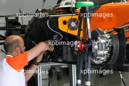 07.07.2011 Silverstone, UK, England,  Force India F1 Team mechanic - Formula 1 World Championship, Rd 09, British Grand Prix, Thursday