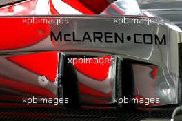 22.07.2011 Nurburgring, Germany,  McLaren Mercedes, Technical detail, front wing - Formula 1 World Championship, Rd 10, German Grand Prix, Friday Practice
