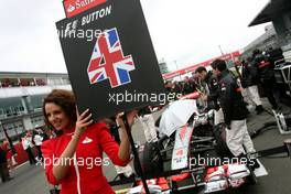 24.07.2011 Nurburgring, Germany,  Grid girl, Jenson Button (GBR), McLaren Mercedes  - Formula 1 World Championship, Rd 10, German Grand Prix, Sunday Pre-Race Grid