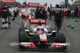24.07.2011 Nurburgring, Germany,  Jenson Button (GBR), McLaren Mercedes  - Formula 1 World Championship, Rd 10, German Grand Prix, Sunday Pre-Race Grid