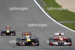 24.07.2011 Nurburgring, Germany,  Sebastian Vettel (GER), Red Bull Racing and Felipe Massa (BRA), Scuderia Ferrari - Formula 1 World Championship, Rd 10, German Grand Prix, Sunday Race