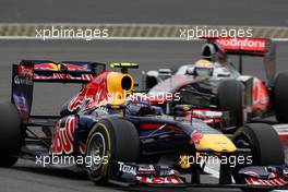 24.07.2011 Nurburgring, Germany,  Mark Webber (AUS), Red Bull Racing, Lewis Hamilton (GBR), McLaren Mercedes - Formula 1 World Championship, Rd 10, German Grand Prix, Sunday Race