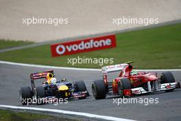 24.07.2011 Nurburgring, Germany,  Sebastian Vettel (GER), Red Bull Racing and Felipe Massa (BRA), Scuderia Ferrari - Formula 1 World Championship, Rd 10, German Grand Prix, Sunday Race