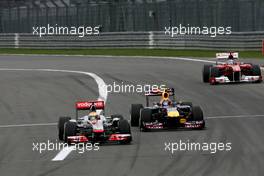 24.07.2011 Nurburgring, Germany, Lewis Hamilton (GBR), McLaren Mercedes and Mark Webber (AUS), Red Bull Racing  - Formula 1 World Championship, Rd 10, German Grand Prix, Sunday Race
