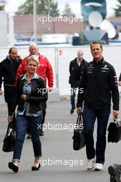 23.07.2011 Nurburgring, Germany,  Corina Schumacher (GER), Corinna, Wife of Michael Schumacher, Michael Schumacher (GER), Mercedes GP Petronas F1 Team - Formula 1 World Championship, Rd 10, German Grand Prix, Saturday