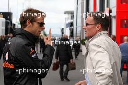 23.07.2011 Nurburgring, Germany,  Jenson Button (GBR), McLaren Mercedes, David Coulthard (GBR), Red Bull Racing, Consultant - Formula 1 World Championship, Rd 10, German Grand Prix, Saturday