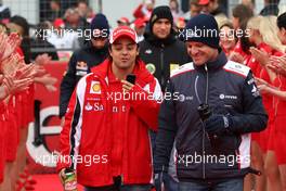 24.07.2011 Nurburgring, Germany,  Felipe Massa (BRA), Scuderia Ferrari, Rubens Barrichello (BRA), AT&T Williams - Formula 1 World Championship, Rd 10, German Grand Prix, Sunday