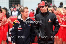 24.07.2011 Nurburgring, Germany,  Sebastian Vettel (GER), Red Bull Racing, Jenson Button (GBR), McLaren Mercedes - Formula 1 World Championship, Rd 10, German Grand Prix, Sunday