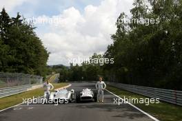 21.07.2011 , Germany,  Michael Schumacher (GER), Mercedes GP drives the Mercedes 1955 W196s and Nico Rosberg (GER), Mercedes GP drives the 1955 Mercedes W196 - Formula 1 World Championship, Rd 10, German Grand Prix, Thursday