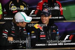 21.07.2011 , Germany,  Nico Rosberg (GER), Mercedes GP Petronas F1 Team, Sebastian Vettel (GER), Red Bull Racing - Formula 1 World Championship, Rd 10, German Grand Prix, Thursday Press Conference