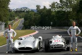 21.07.2011 , Germany,  Michael Schumacher (GER), Mercedes GP drives the 1956 Mercedes W196s and Nico Rosberg (GER), Mercedes GP drives the 1956 Mercedes W196  - Formula 1 World Championship, Rd 10, German Grand Prix, Thursday