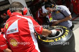 30.07.2011 Budapest, Hungary,  Pirelli tyres, Scuderia Ferrari  - Formula 1 World Championship, Rd 11, Hungarian Grand Prix, Saturday Practice