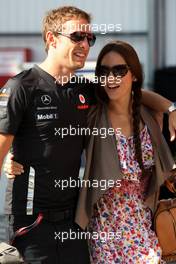30.07.2011 Budapest, Hungary,  Jessica Michibata (JPN) girlfriend of Jenson Button (GBR), Jenson Button (GBR), McLaren Mercedes - Formula 1 World Championship, Rd 11, Hungarian Grand Prix, Saturday