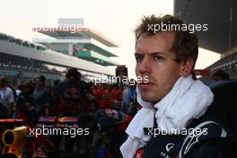 30.10.2011 New Delhi, India, Sebastian Vettel (GER), Red Bull Racing  - Formula 1 World Championship, Rd 17, Indian Grand Prix, Sunday Pre-Race Grid